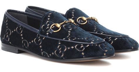 blue velvet gucci loafers|Gucci velvet loafers women.